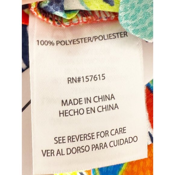 Nicole Miller NY Jumpsuit Wide Leg Belted V-neck Red Blue Multi - Picture 9 of 10